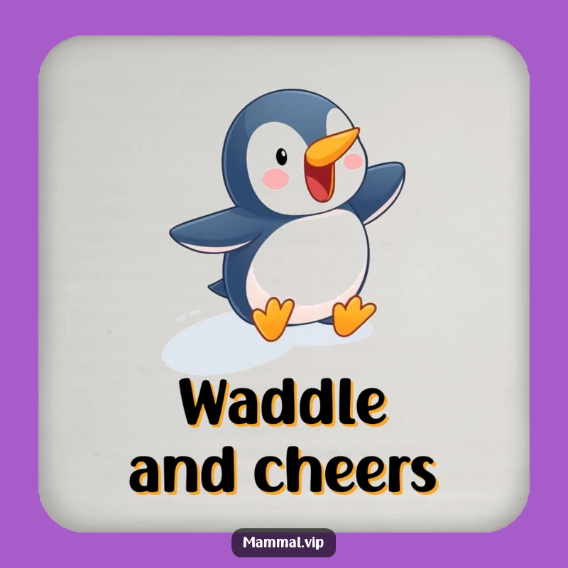 Funny Penguin Slope Coasters - Protect Surfaces with Wintry Charm!