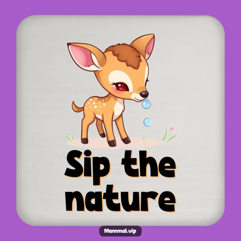 Funny Shy Deer Fawn Coaster: Gentle Protection, Hilarious Nature Gift