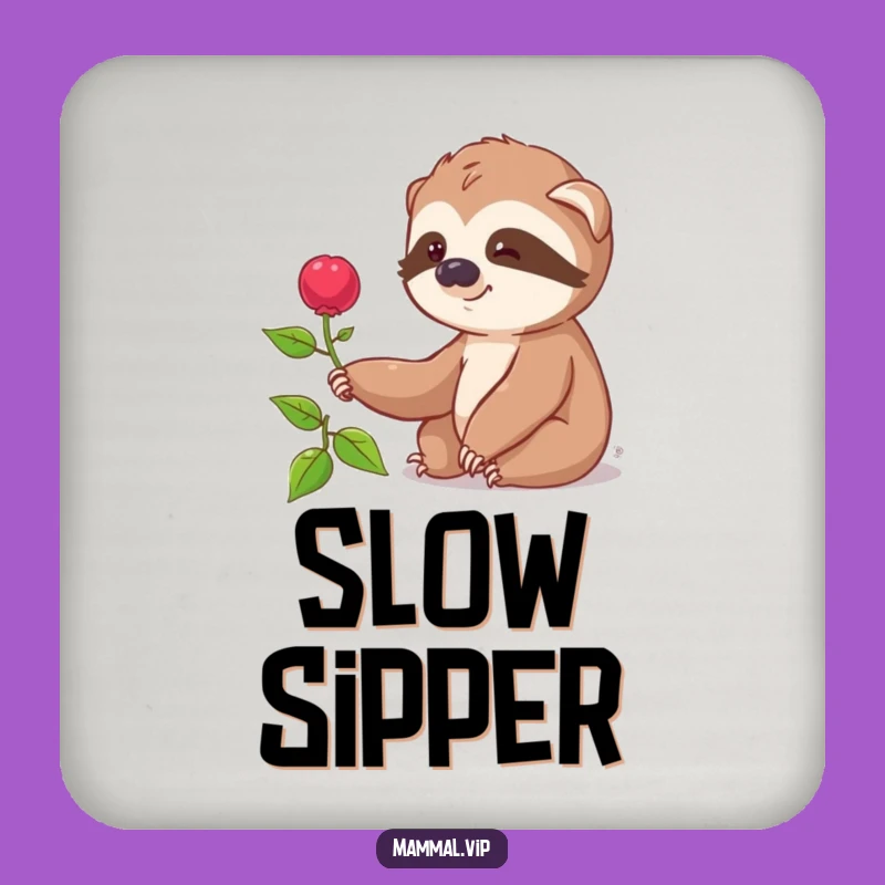 Funny Sloth Berry Reach Coaster Set - Slow & Steady Table Protection