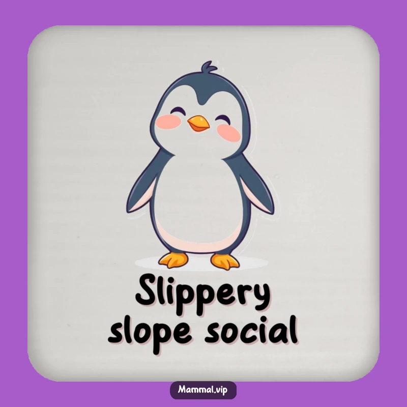 Funny Wobbly Penguin Coaster - Hilarious Protection with Cute Charm