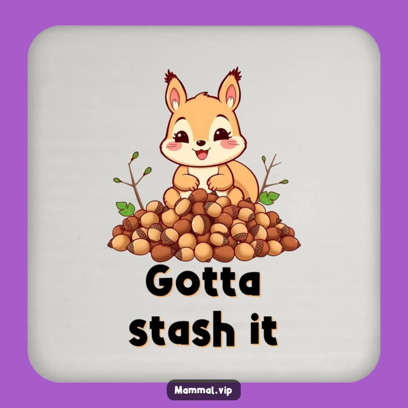 Funny Squirrel Acorn Drink Coaster: Hilarious Woodland Table Protection, Perfect Funny Gift Set