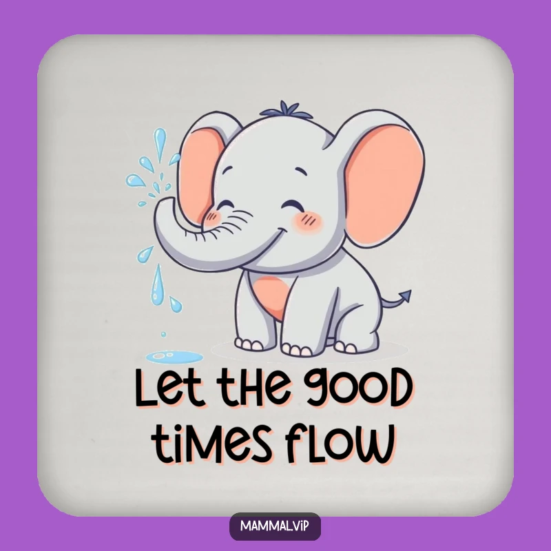 Funny Elephant Coaster: Grinning Water Sprayer for a Playful, Protected Surface