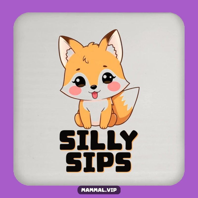 Funny Fox Tongue Coaster: Sip Playfully, Hilarious & Cute Gift