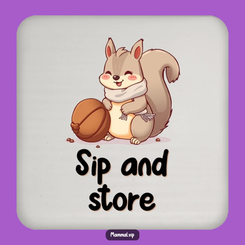 Funny Squirrel Scarf Coasters: Protect Surfaces with Adorable Winter Charm