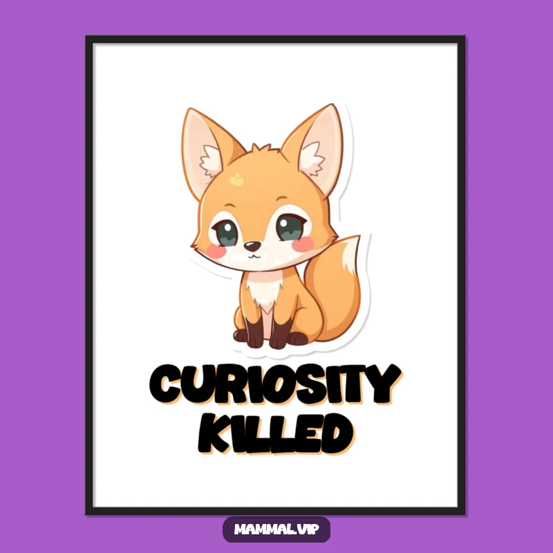 Funny Curious Fox Poster - Clever Animal Wall Art Gift