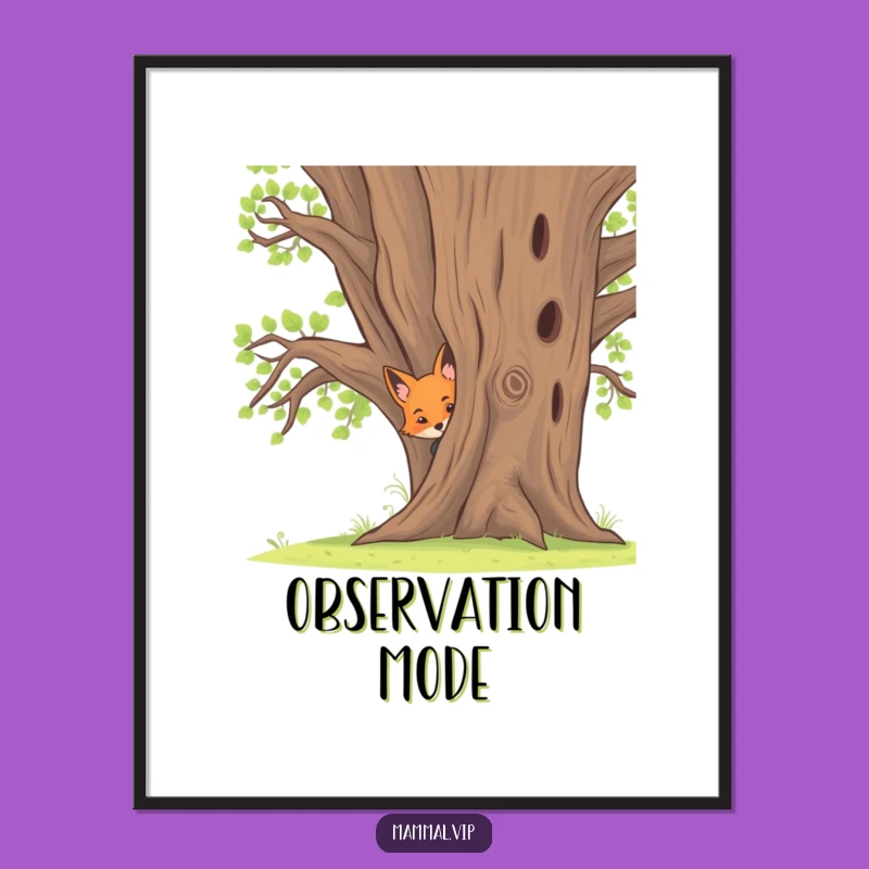 Funny Fox Kit Poster: Curious Woodland Art to Delight Your Walls