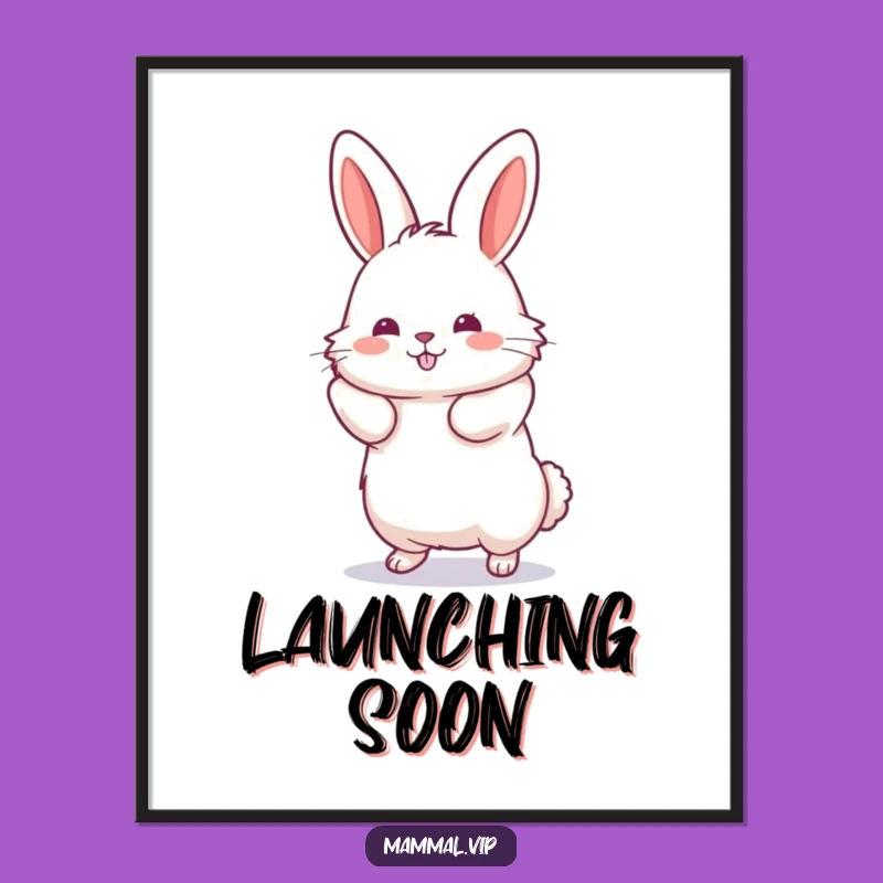 Funny Jumping Rabbit Poster: Humorous Wall Art, Perfect Gift for Movers