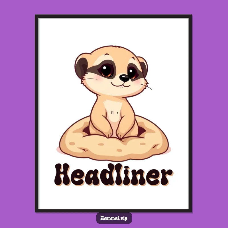 Funny Meerkat Burrow Poster - Charming Animal Wall Art