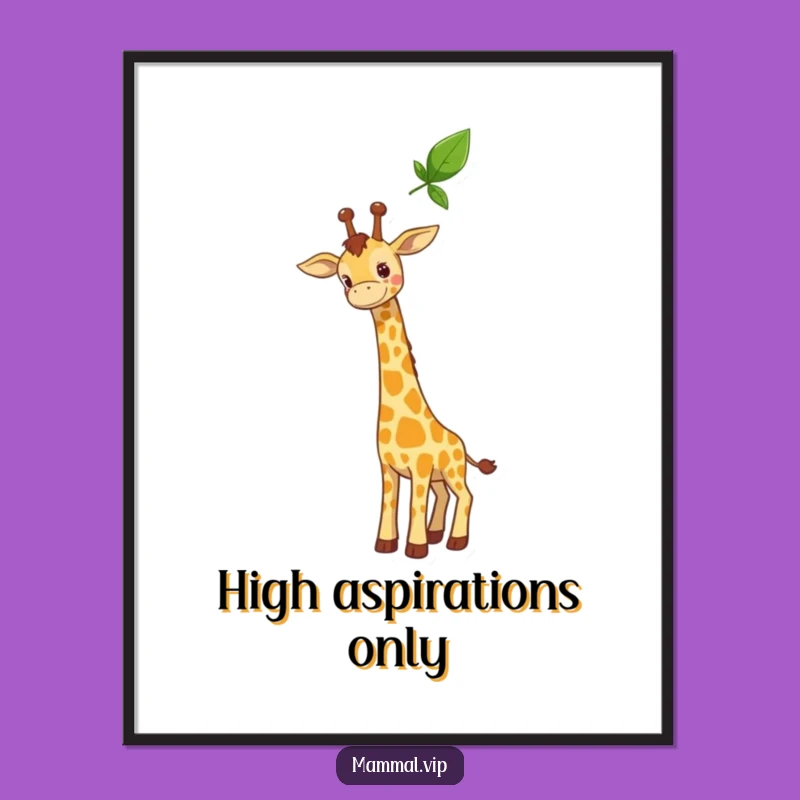 Funny Curious Giraffe Poster - High-Quality Art for a Laugh!