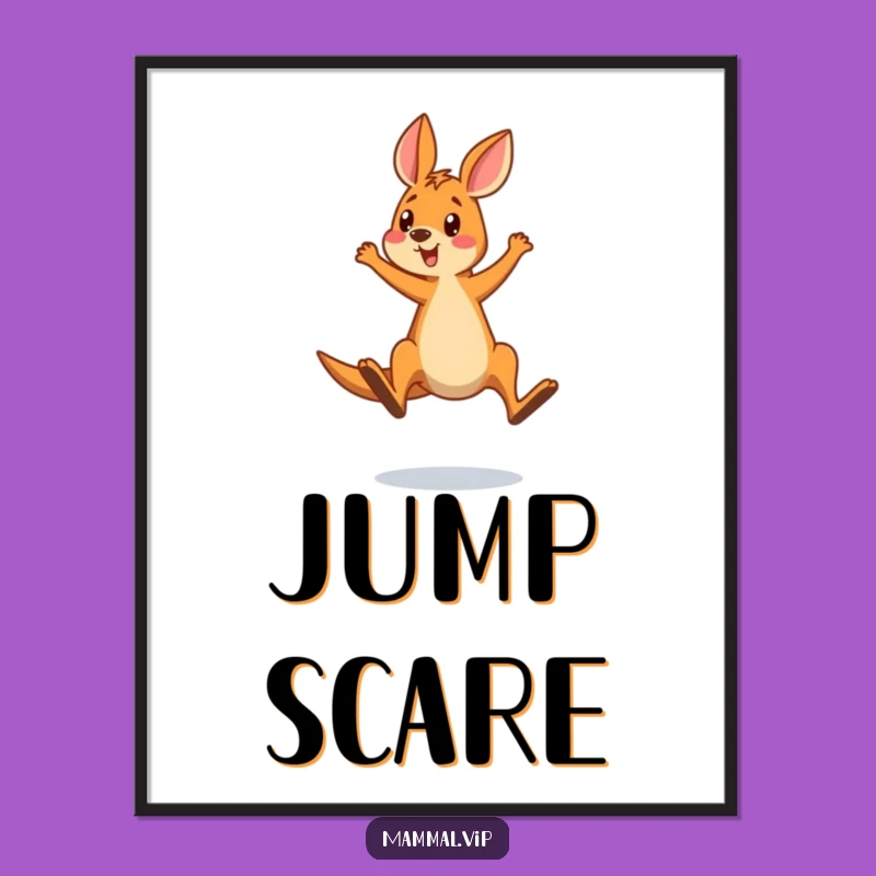 Funny Kangaroo Overshooting Jump Poster - Hilarious Animal Wall Art