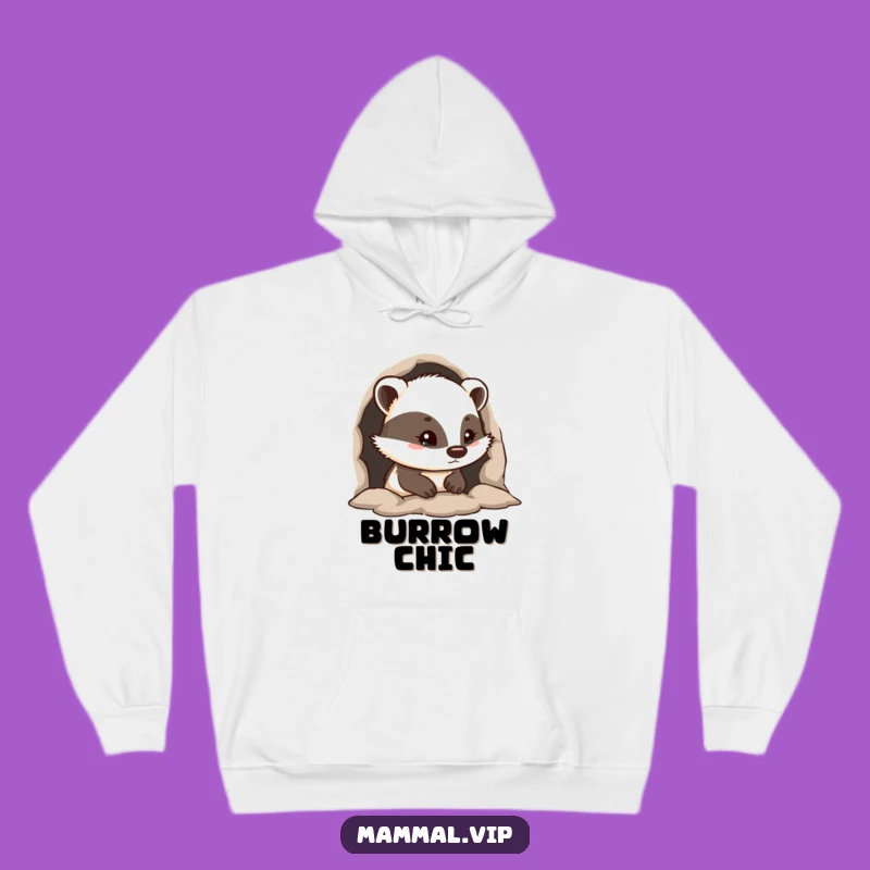 Funny Curious Badger Hoodie - Cozy Burrow Vibes!