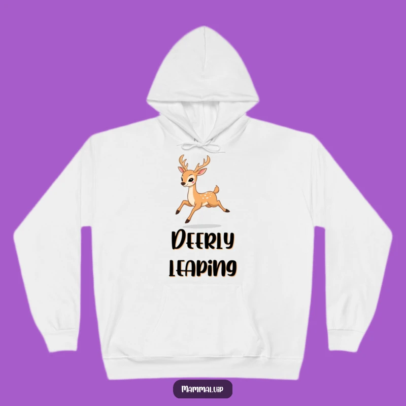 Funny Deer Prancing Hoodie: Cozy Up with Happy Elegant Animal Style