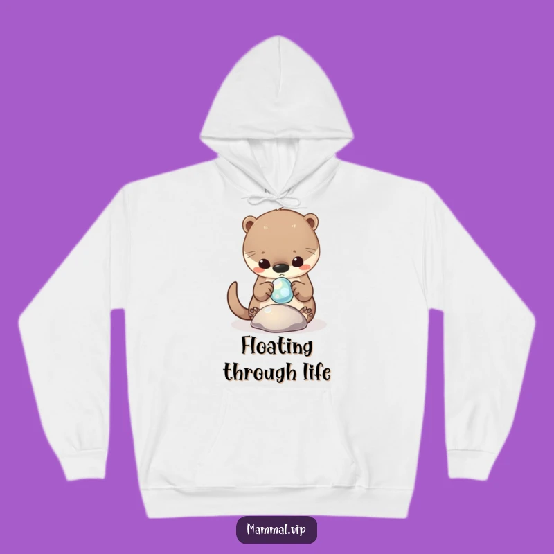 Funny Otter Pebble Hoodie: Cozy Critter Sweatshirt, Best Funny Gift