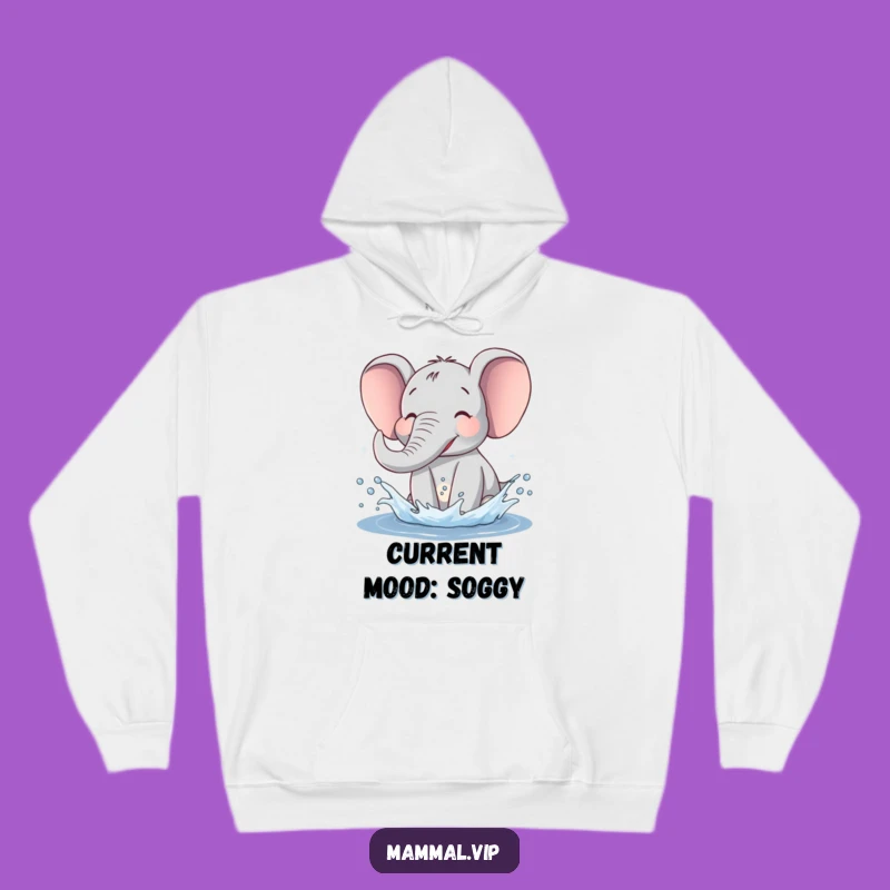 Funny Elephant Hoodie: Cozy Water Splash Design, Warm and Hilarious Gift for All