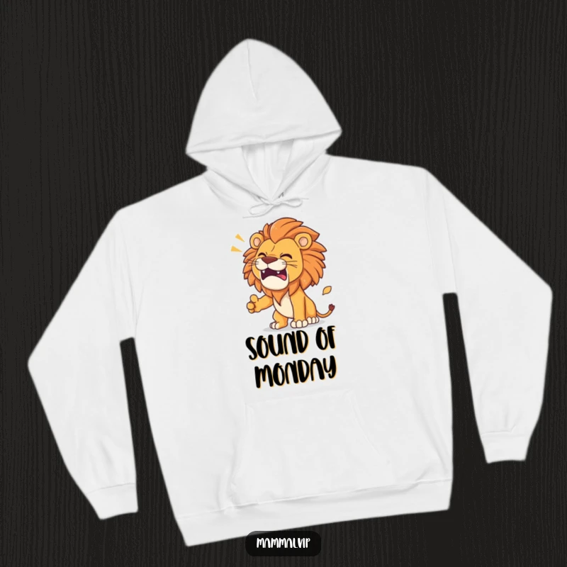 Funny Lion Hoodie depicting a determined lion letting out a powerful, yet funny, roar with exaggerated effects.