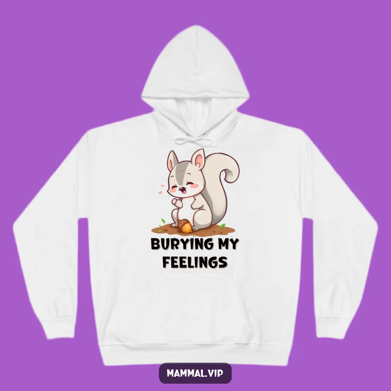 Funny Squirrel Cozy Hoodie: Warm Acorn Hoarder Character Sweatshirt Gift for Winter