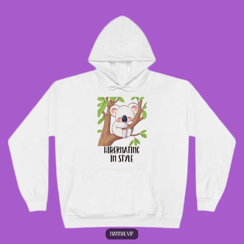 Funny Koala Hoodie: Cozy & Content Snoozing Character for Ultimate Relaxed Comfort