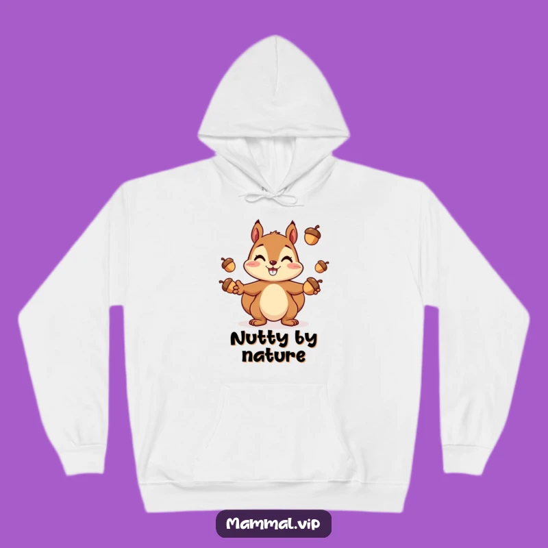 Funny Squirrel Juggling Hoodie: Cozy Acorn Fun for Cheerful Fans