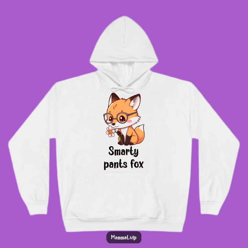 Funny Fox Spectacles Hoodie - Cozy Intellectual Adventure Apparel Gift