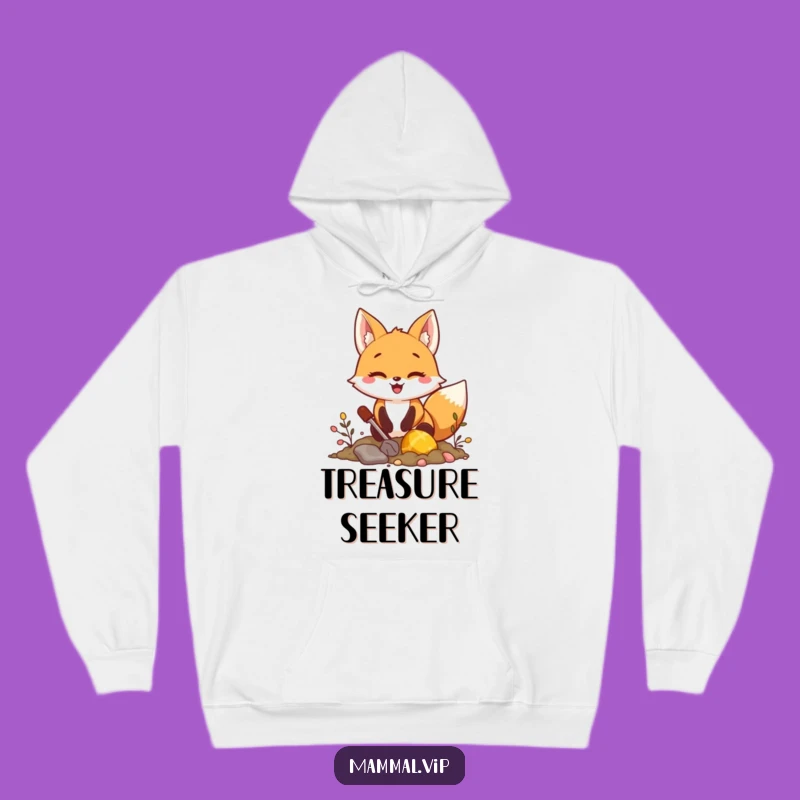 Funny Fox Treasure Dig Hoodie: Cozy Questing Gear