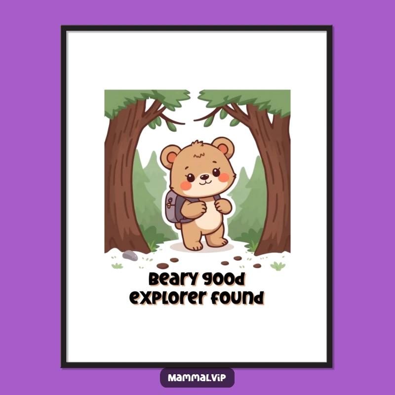 Free Printable Bear Cub Wall Art: Funny Downloadable Forest Adventure Decor!