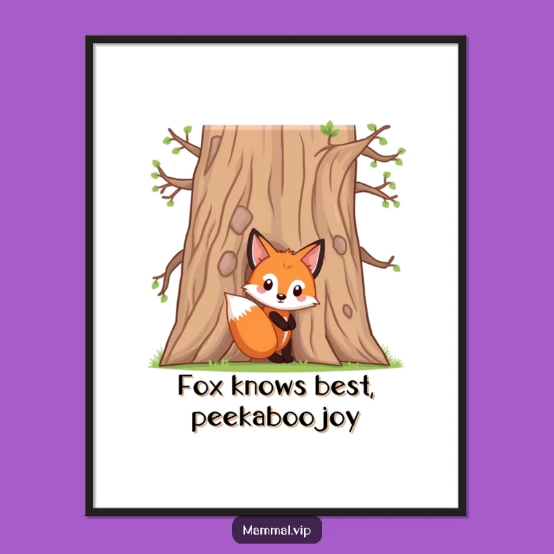 Free Printable Wall Art: Curious Fox Peeking, Whimsical Woodland Downloadable Decor