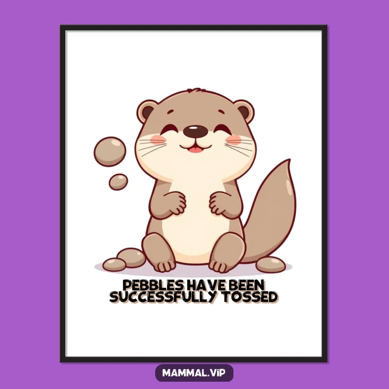Free Printable Wall Art: Funny Otter Juggling Pebbles, Quirky Downloadable Decor for Your Home