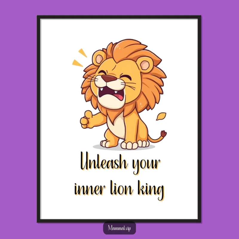Free Printable Wall Art: Majestic Lion Roaring! Funny Downloadable Decor