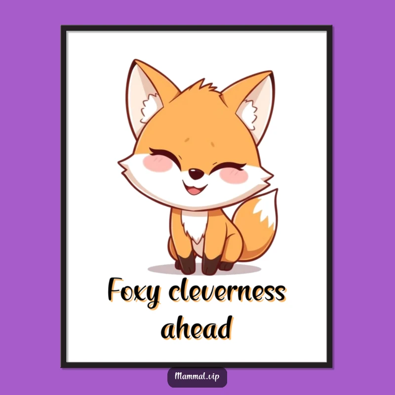Free Printable Wall Art: Playful Fox Sneaking - Humorous Downloadable Decor