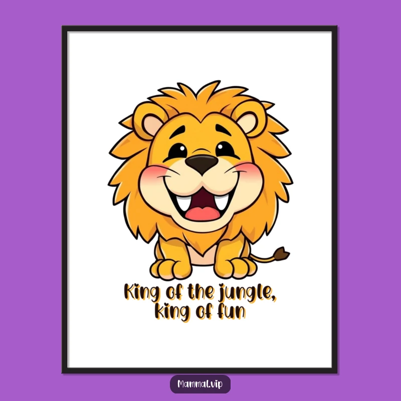 Funny Free Printable Wall Art: Roaring Happy Lion Grin for a Cheerful Home