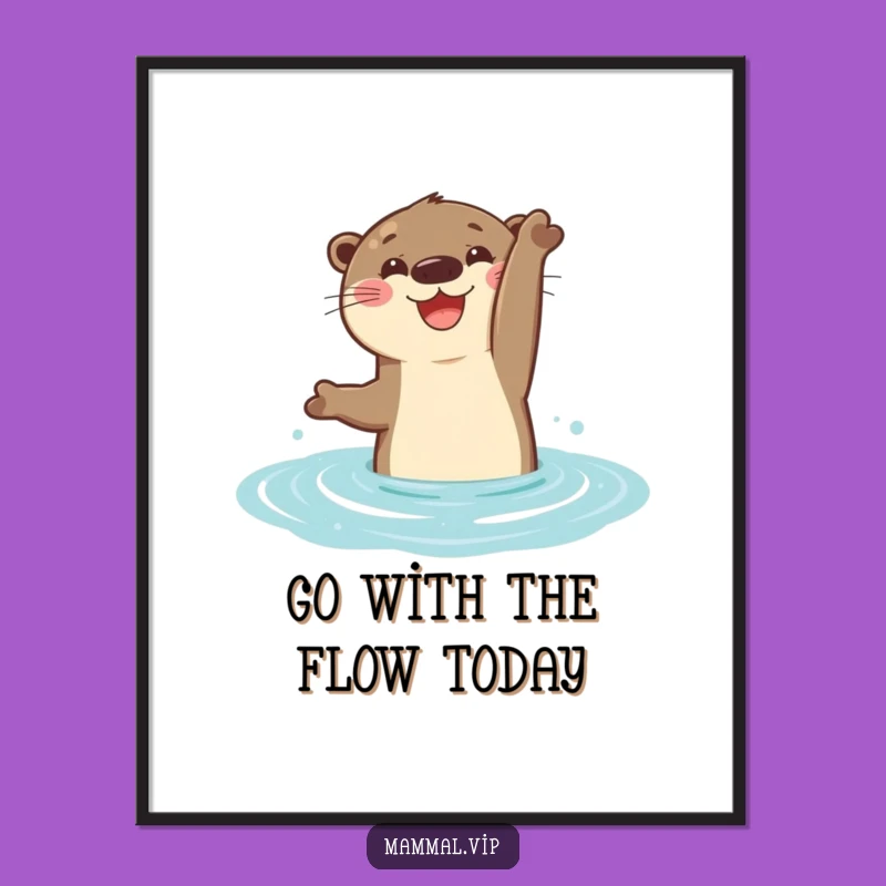 Free Printable Wall Art: Otter Flip - Funny Downloadable Art for Aquatic Vibes