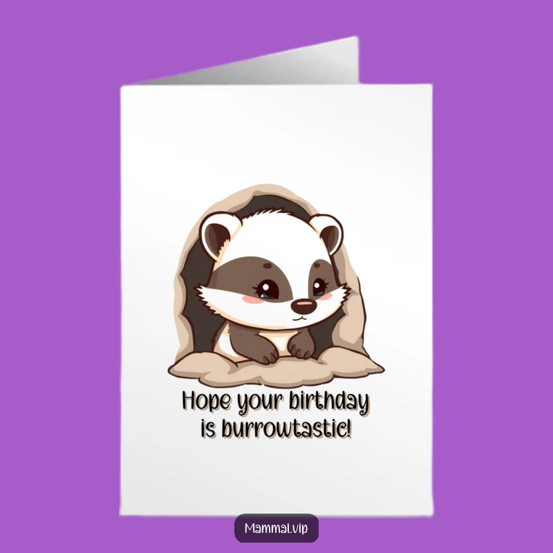 Curious Badger Peeking Free Printable Birthday Card - Sweet Downloadable Surprise