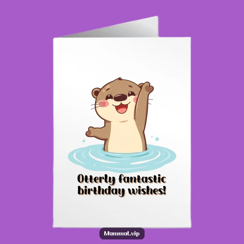 Free Printable Birthday Card: Otter Flip - Funny Downloadable Gift for Water Lovers