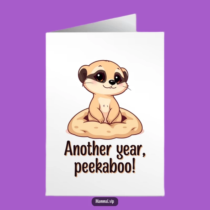 Free Printable Meerkat Birthday Card: Curious Pop Funny Downloadable Gift