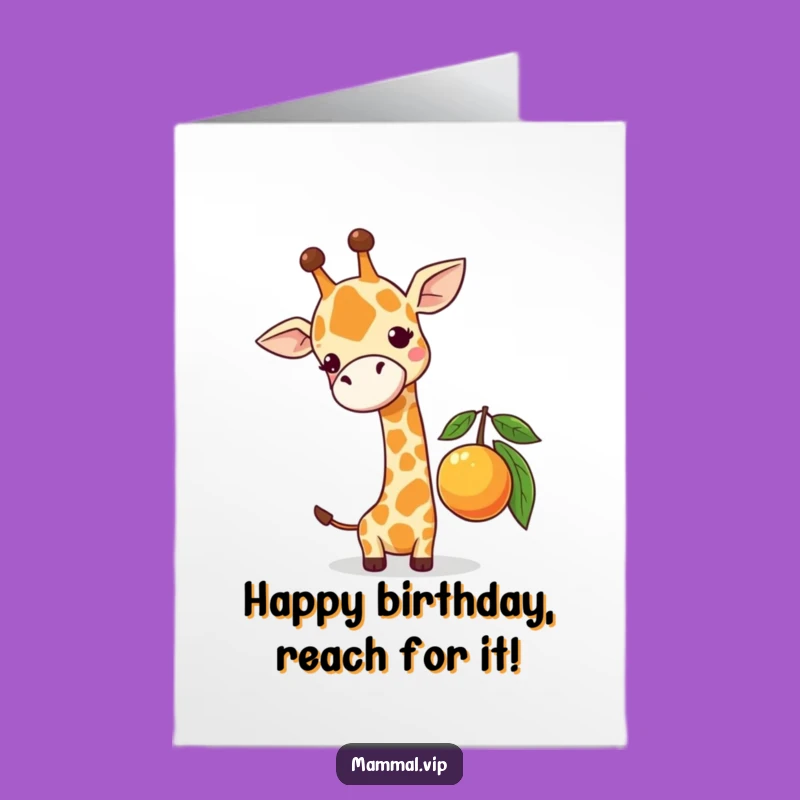 Free Printable Birthday Card: Giraffe Fruit Struggle for a Funny Downloadable Gift
