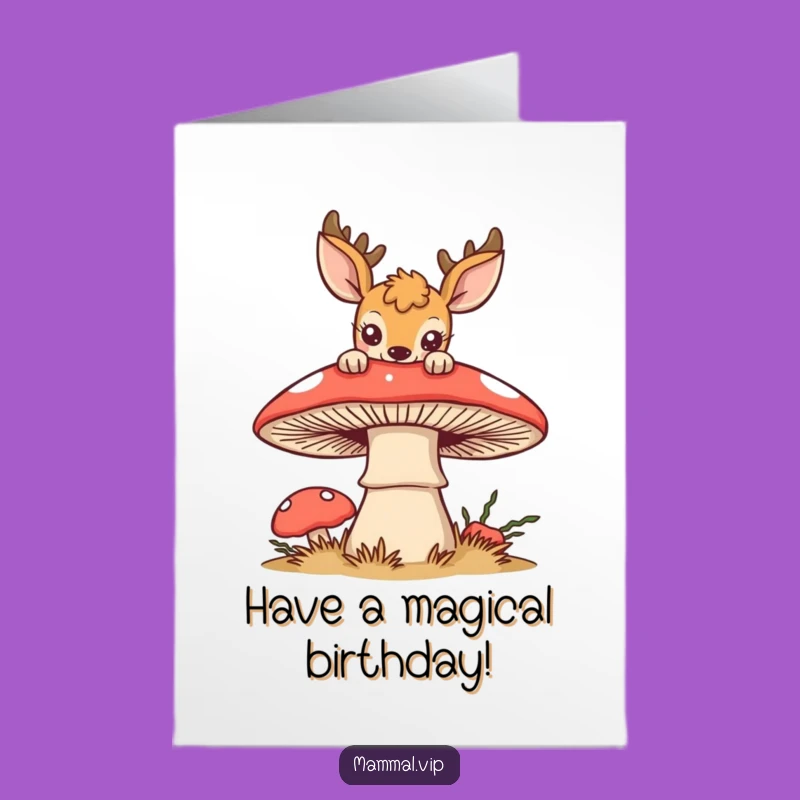 Free Printable Birthday Card: Curious Deer peeks for fun, a whimsical downloadable gift for a special day!