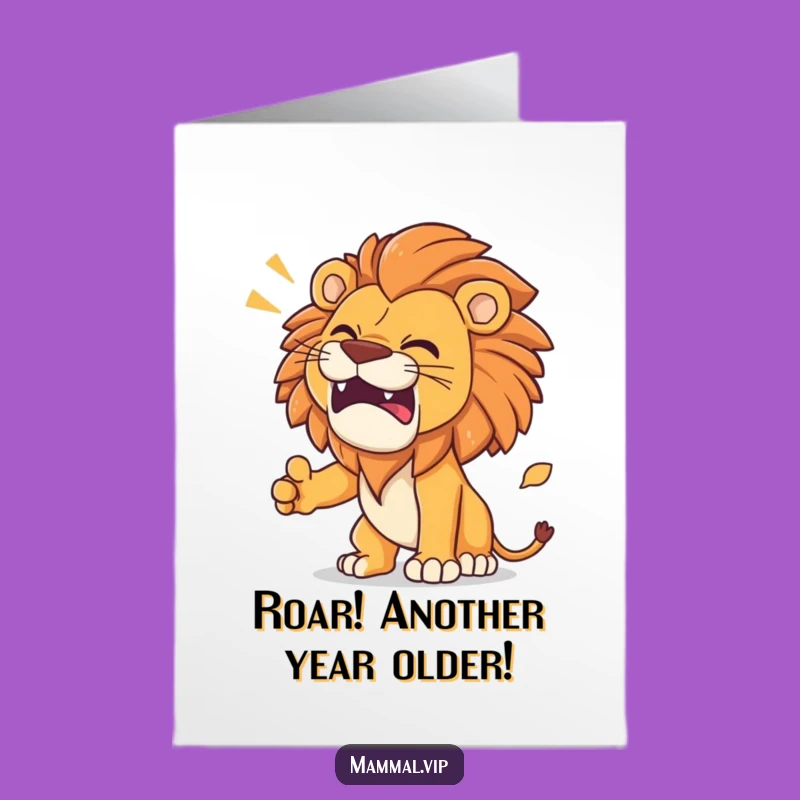 Free Printable Birthday Card: Roaring Lion's Happy Birthday! Downloadable Fun
