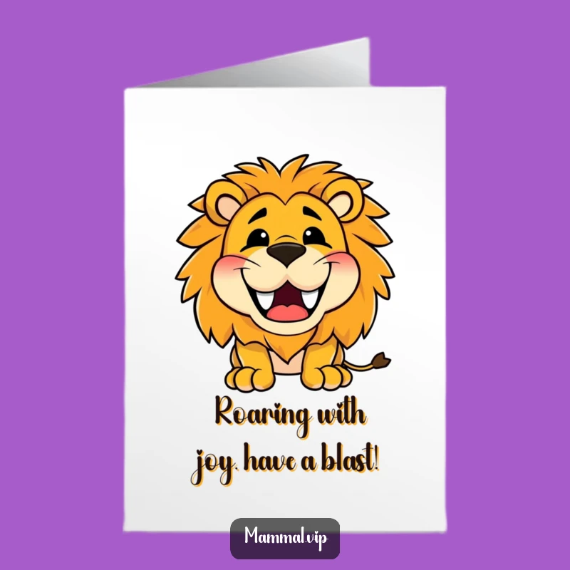 Free Printable Birthday Card: Funny Roaring Lion Grin for a Wild Celebration