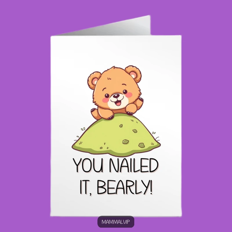 Free Printable Bear Cub Congrats Card: Funny Downloadable Greeting for Any Occasion