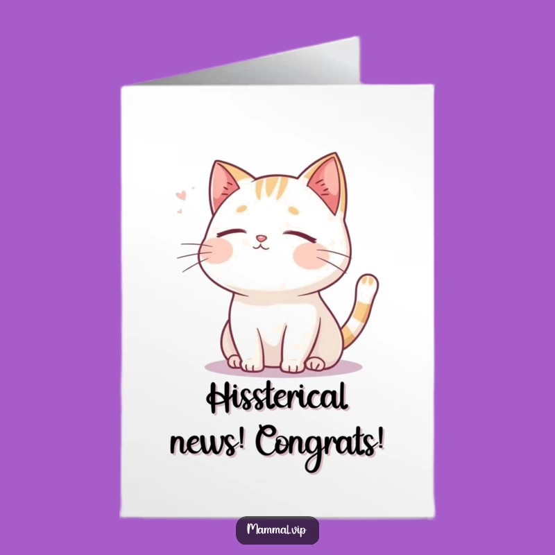 Free Printable Cat Congrats Card: Serene Kitty Downloadable for Relaxed Celebrations