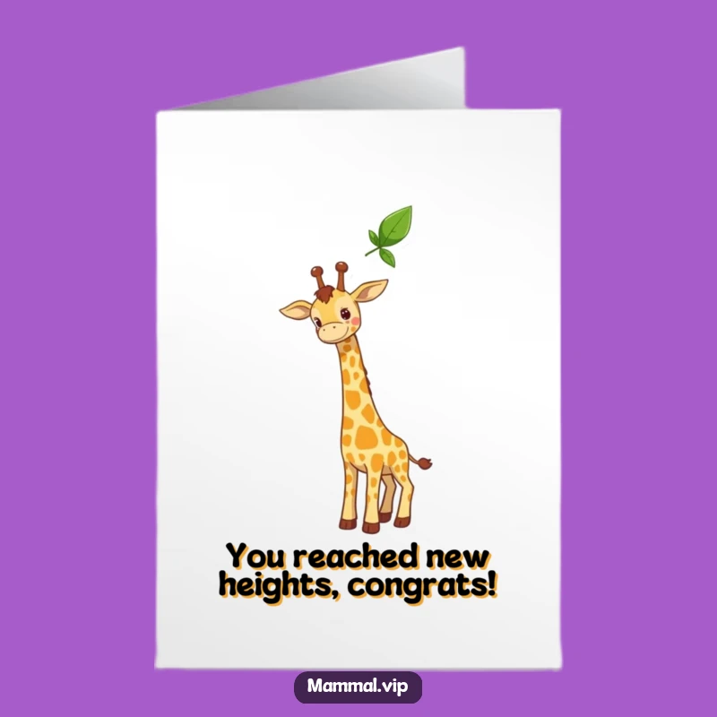 Free Printable Congrats Card: Curious Giraffe Reaching New Heights