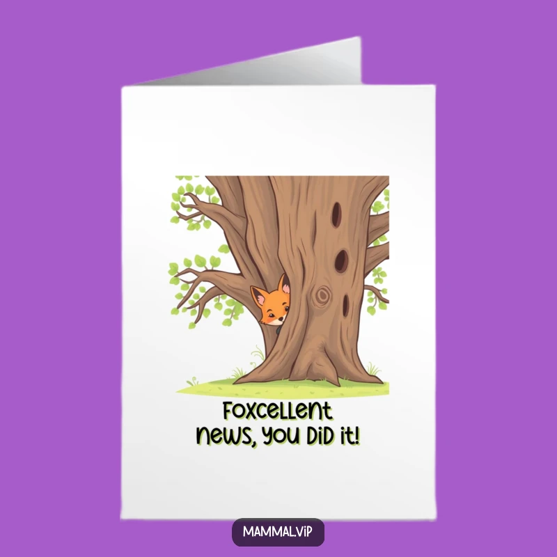 Free Printable Fox Congrats Card: Funny Downloadable Greeting for Smart Achievements