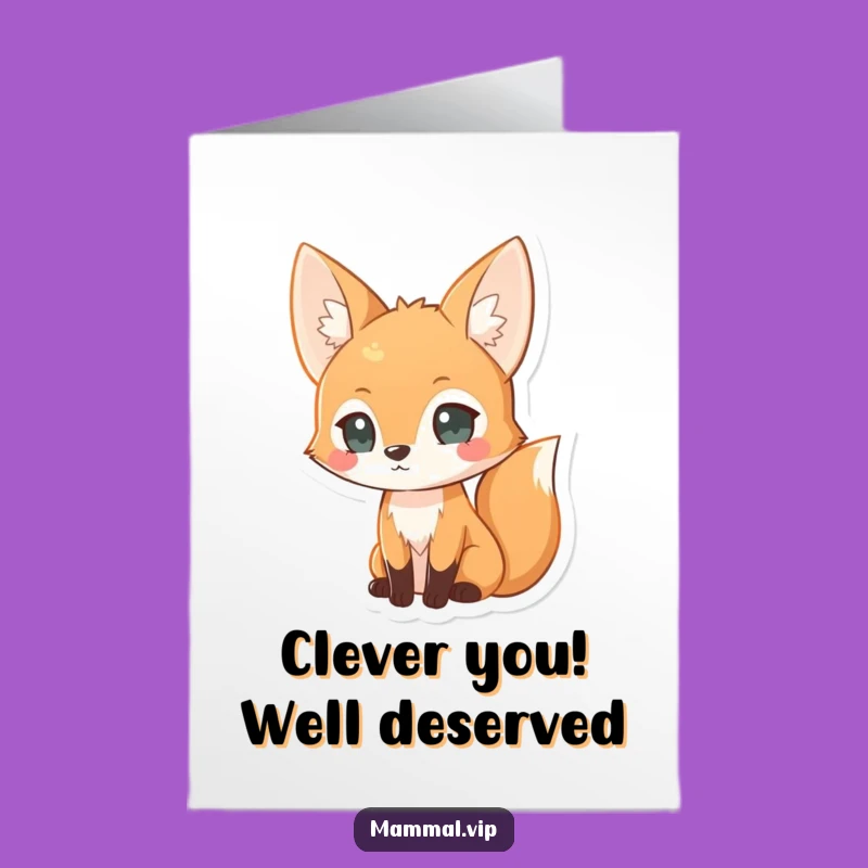 Free Printable Funny Fox Curious Congrats Card - Smart DIY Downloadable Gift