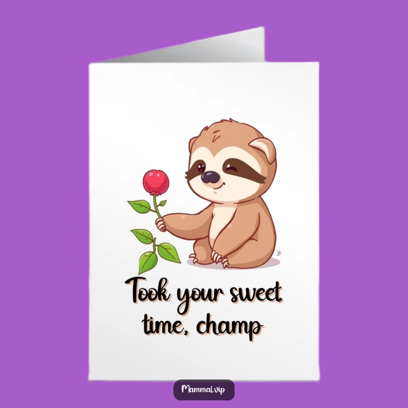 Free Printable Sloth Congrats Card: Slow Win Funny Downloadable Art