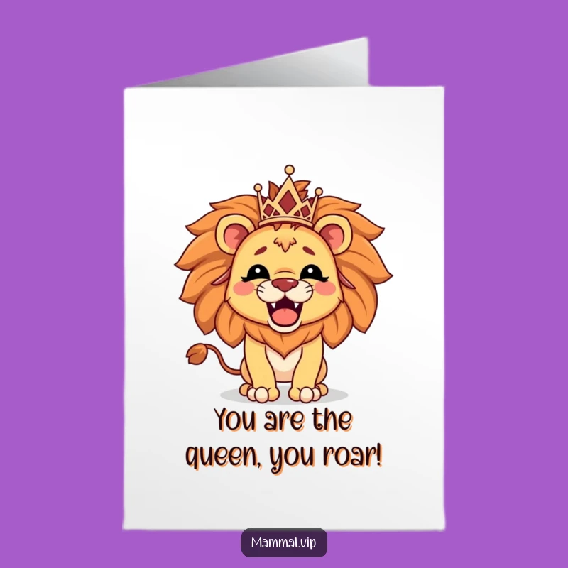 Free Printable Congrats Card: Royal Lioness Triumph - Instant Download Gift