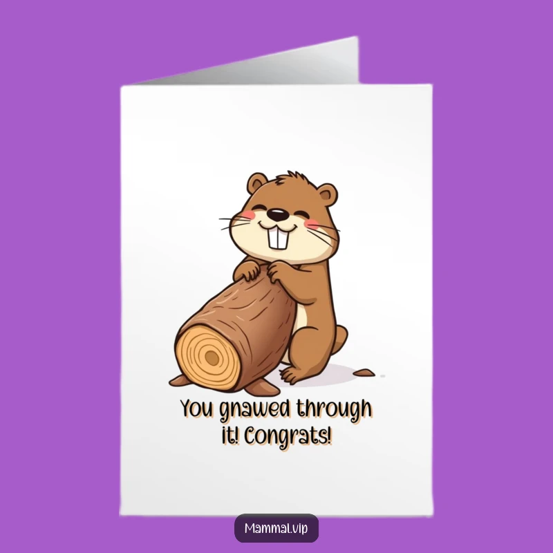 Free Printable Beaver Congratulations Card: Hilarious Downloadable Gift for Big Achievements
