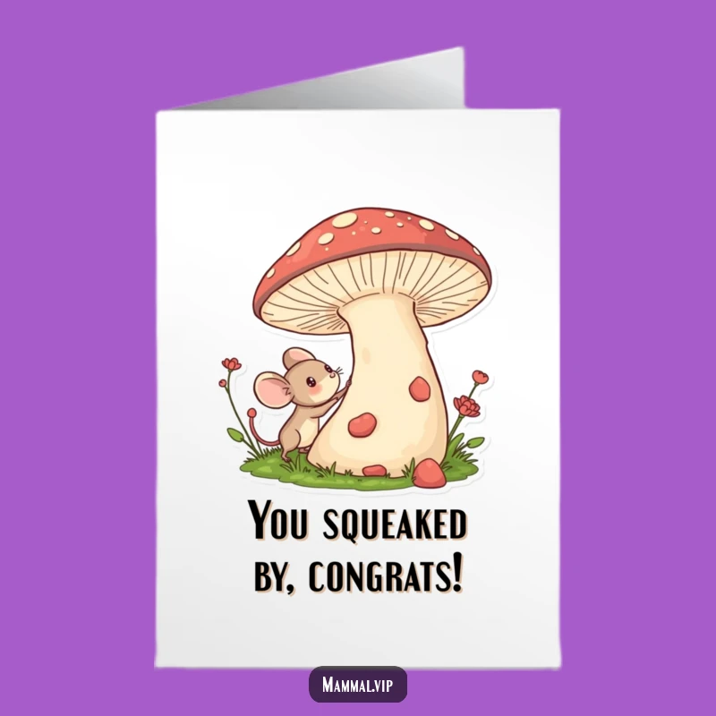Free Printable Mouse Congrats Card: Funny Downloadable Greeting for Small Victories