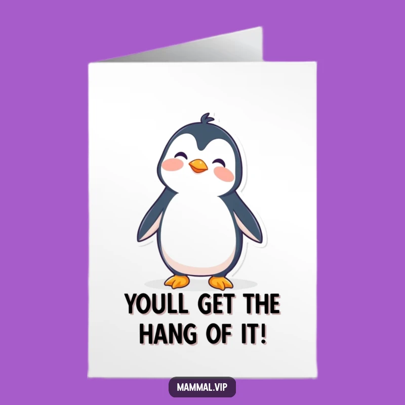 Free Printable Congrats Card: Penguin's Big Try - Instant Download Gift