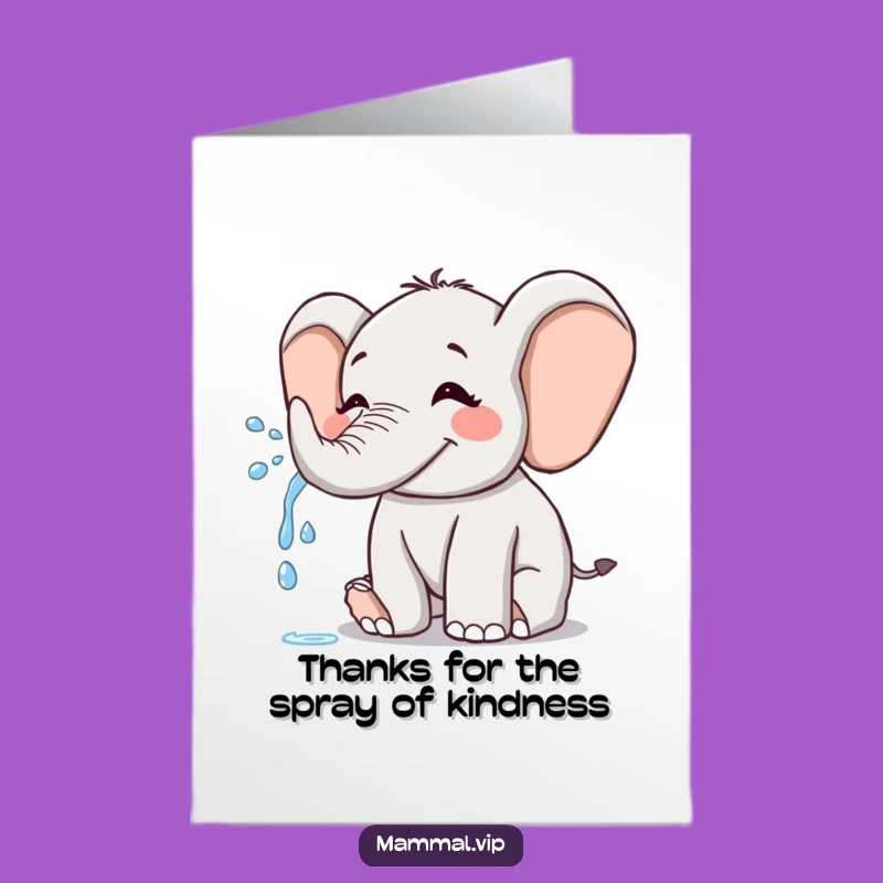 Free Printable Joyful Elephant Thank You Card - Funny Elephant Downloadable Greeting Gift