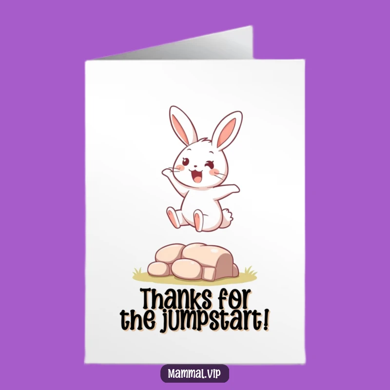 Free Printable Thank You Card: Bouncy Rabbit's Energetic Leap of Gratitude